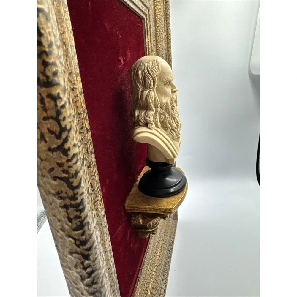Leonardo Figurine Sculptor G. Ruggeri Made In Italy Wall Sconce Frame 19x13" - Picture 7 of 10